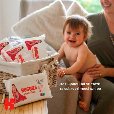 Серветки вологі Huggies Simply Clean дитячі, 72 шт