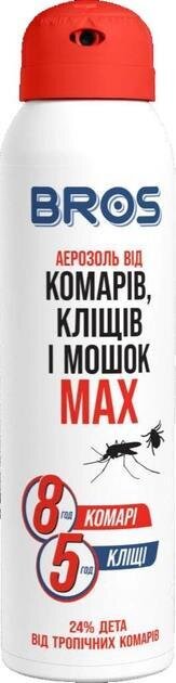 Аерозоль Bros Мах від комарів та кліщів і мошок, до 8 годин захисту, 90 мл