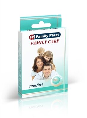 Набір пластирів медичних «FP Family Plast» бактерицидних Family Care, 20 штук