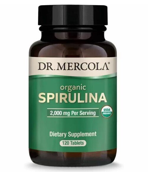 Спіруліна Dr. Mercola Organic Spirulina 500 мг, 120 таблеток