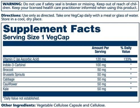 Індол-3-карбінол Solaray Indole-3-Carbinol 100, 30 капсул