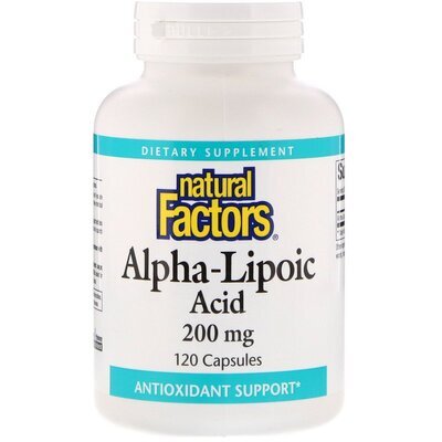 Альфа-ліпоєва кислота Natural Factors Alpha-Lipoic Acid 200 мг, 120 капсул