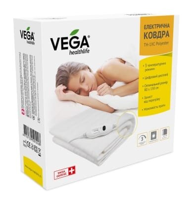 Електроковдра Vega TH1XC поліестер, 150 см х 80 см