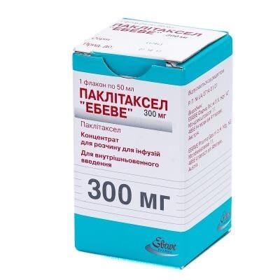 Паклітаксел "Ебеве" концентрат для р-ну д/інф. 6 мг/мл (300 мг) по 50 мл №1 у флак.