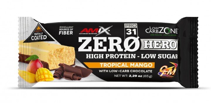 Батончик Amix Nutrition Low-Carb Zone ZeroHero тропічний манго, 65 г 1/15