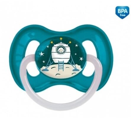 Пустушка латексна Canpol Babies 23/222_blu Space кругла 6-18 місяців, 1 шт