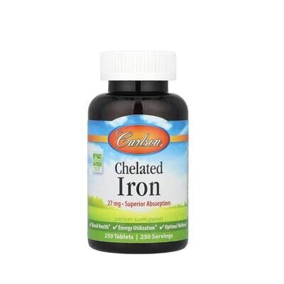 Залізо Carlson Labs Chelated Iron 27 мг, 250 таблеток