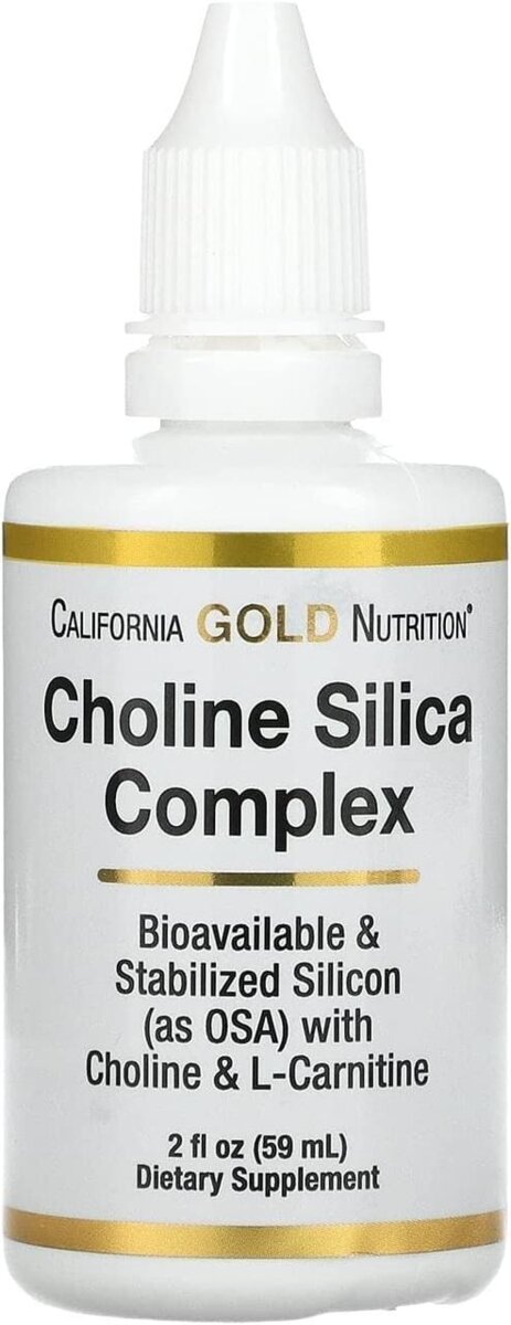 Холіновий та кремнієвий комплекс California Gold Nutrition Choline Silica Complex, 59 мл