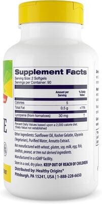 Лікопін Healthy Origins Natural Lycopene 15 мг, 180 гелевих капсул