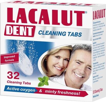 Таблетки Lacalut Dent для очищення зубних протезів, 32 штуки