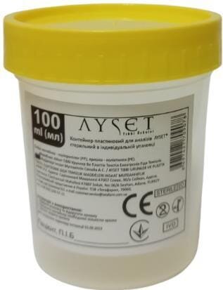 Контейнер Ayset для забору сечі 100 мл, стерильний, 1 штука