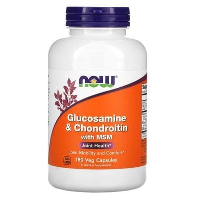 Глюкозамін та Хондроїтин з МСМ NOW Glucosamine & Chondroitin with MSM вег. капсули №180