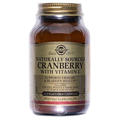 Журавлина з вітаміном С Solgar Natural Cranberry with Vitamin C вег. капсули №60