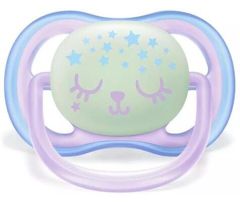 Пустушка силіконова Philips Avent Ultra Air Nighttime SCF376/12, 0-6 місяців, 2 шт