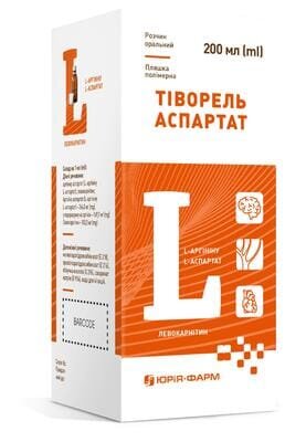 Тіворель аспартат розчин ор. по 200 мл у пляш. полім.
