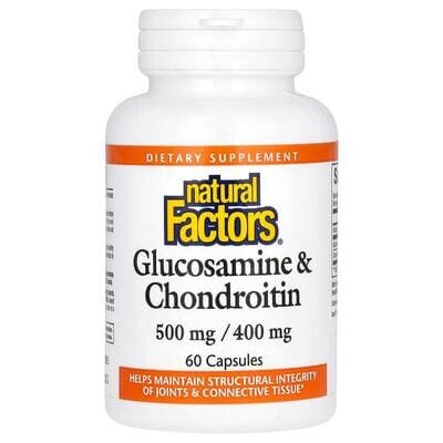 Глюкозамін та хондроїтин Natural Factors Glucosamine & Chondroitin 500 мг/ 400 мг, 60 капсул