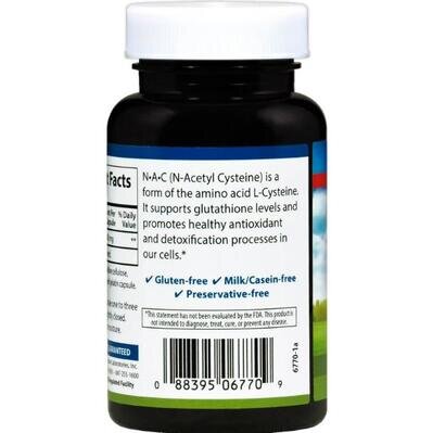 Амінокислоти N-ацетилцистеїн Carlson Labs NAC 500 мг капсули №60