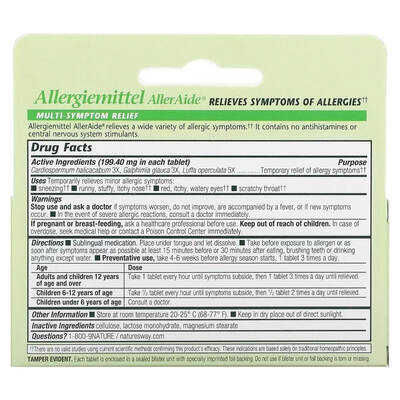 Засіб від алергії Boericke & Tafel Allergy Relief Allergiemittel AllerAide таблетки №40