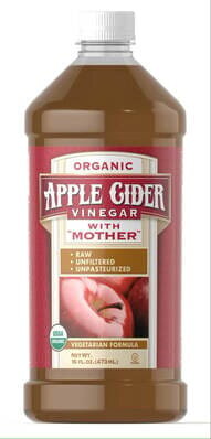 Яблучний оцет Puritan's Pride Organic Raw Apple Cider Vinegar with Mother, 473 мл