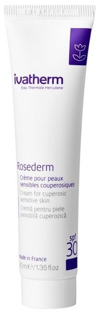 Крем для обличчя Ivatherm Rosederm SPF30 для шкіри схильної до почервоніння, 40 мл