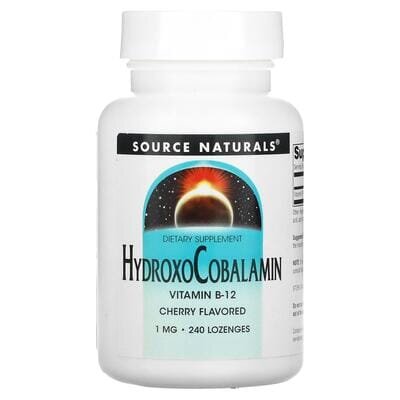 Вітамін В-12 (гідроксикобаламін) Source Naturals HydroxoCobalamin 1 мг смак вишні, 240 таблеток для розсмоктування