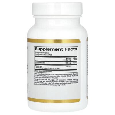R-ліпоєва кислота California Gold Nutrition R-Lipoic Acid, 120 капсул