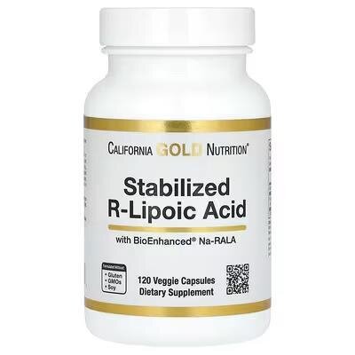 R-ліпоєва кислота California Gold Nutrition R-Lipoic Acid, 120 капсул