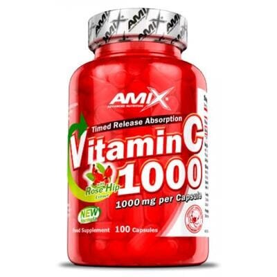 Вітамін С-1000 з шипшиною Amix Nutrition Vitamin C-1000 with Rose Hips капсули №100