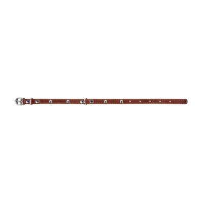 Нашийник Collar 00236 одинарний з прикрасами, ширина 12 мм, довжина 24-32 см, коричневий