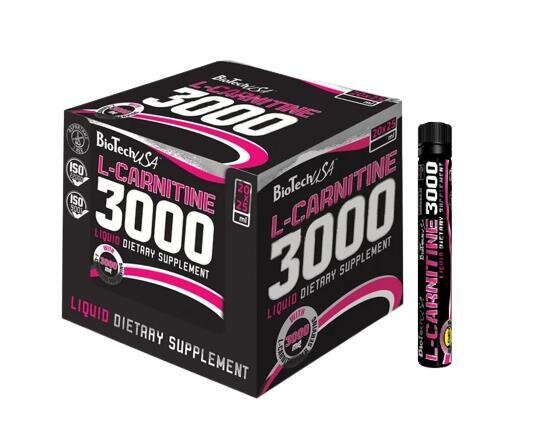 Жироспалювач Biotech L-CARNITINE 3000 AMPULE Лимон, 20 штук по 25 мл