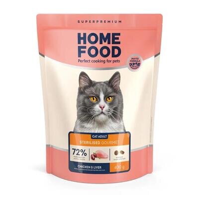 Корм сухий Home Food для вибагливих котів з куркою і печінкою, 400 г