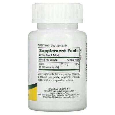 Йод (йодид калію) Nature's Plus Potassium Iodide 150 мкг, 100 таблеток
