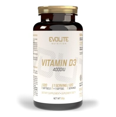 Вітамін Д3 Evolite Nutrition 4000 МО Vitamin D3, 120 м'яких капсул