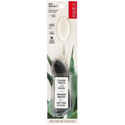 Зубна щітка Radius Big Brush Original Right hand для правші, м'яка, чорний блиск