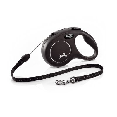 Повідець-рулетка Flexi New Classic S трос 8m/12кг чорний 22726