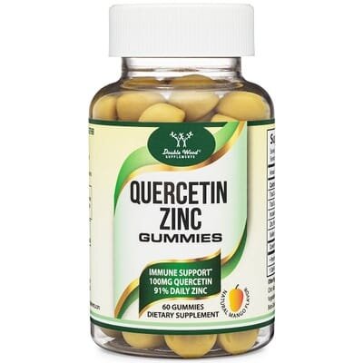 Кверцетин + Цинк Double Wood Quercetin + Zinc Gummies, 60 жувальних цукерок