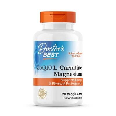 Коензим Q10, L-карнітин та магній Doctor's Best CoQ10 L-Carnitine Magnesium, 90 вегетаріанських капсул