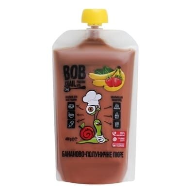 Пюре фруктове Bob Snail Chef бананово-полуничне, 400 г