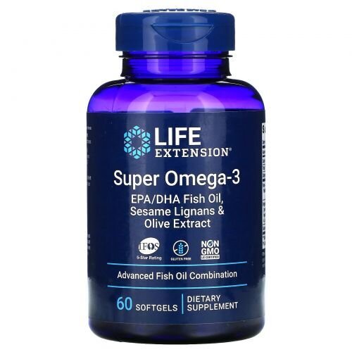 Супер Омега-3 Life Extension Omega Foundations Super Omega-3, 60 желатинових капсул