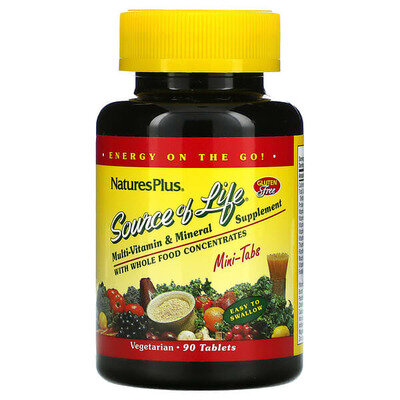 Мультивітаміни Nature's Plus Source of Life Mini, 90 міні пігулок