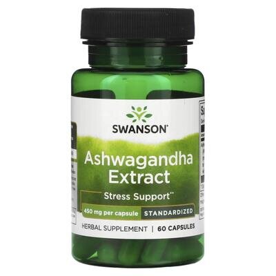 Ашваганда Swanson Ashwagandha Standardized Extract 450 мг, 60 капсул
