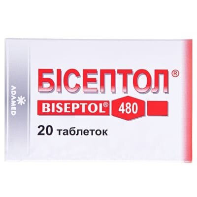 Бісептол таблетки по 400 мг/80 мг №20
