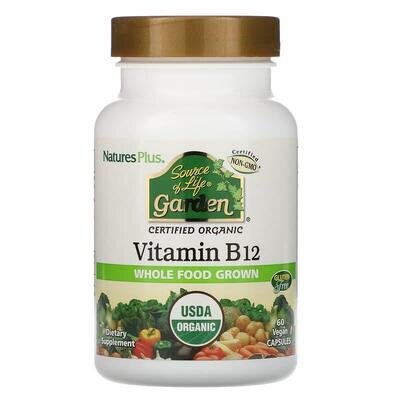 Вітамін В-12 Nature's Plus Source of Life Garden Vitamin B12 органік, 60 капсул