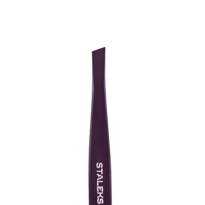 Пінцет для брів Staleks Expert 11 широкі скошені кромки, тип 3 Violet