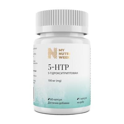 5-HTP (5-гідрокситриптофан) My Nutri Week 5-HTP 100 мг, 60 капсул