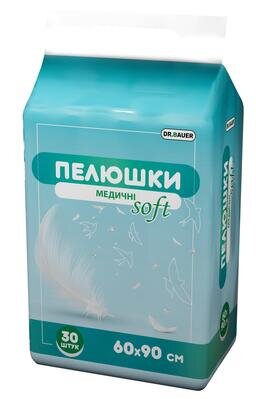 Пелюшки Dr. Bauer Soft одноразові поглинаючі медичні 60 x 90 см, 30 шт