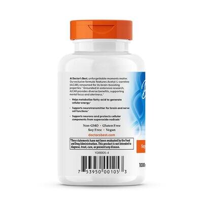Ацетил-L-карнітин Doctor's Best Acetyl-L-Carnitine, 60 капсул