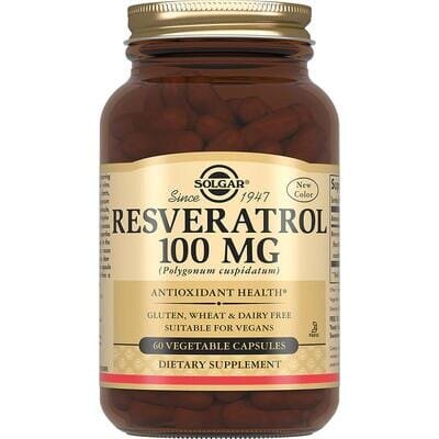 Ресвератрол Solgar Resveratrol 100 мг вег. капсули №60