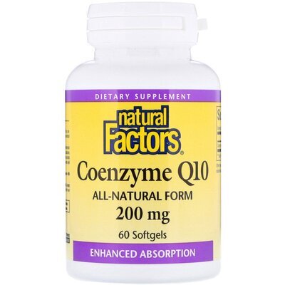 Коензим Q10 Natural Factors Coenzyme Q10 200 мг, 60 капсул