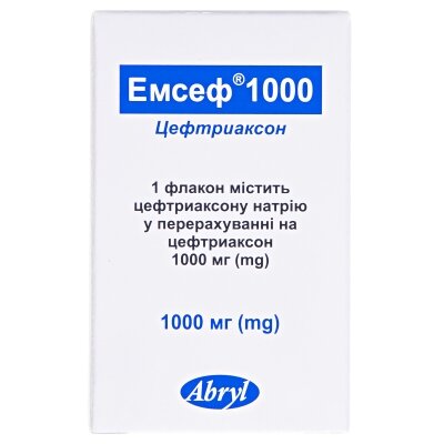 Емсеф 1000 порошок для р-ну д/ін. по 1000 мг №1 у флак.